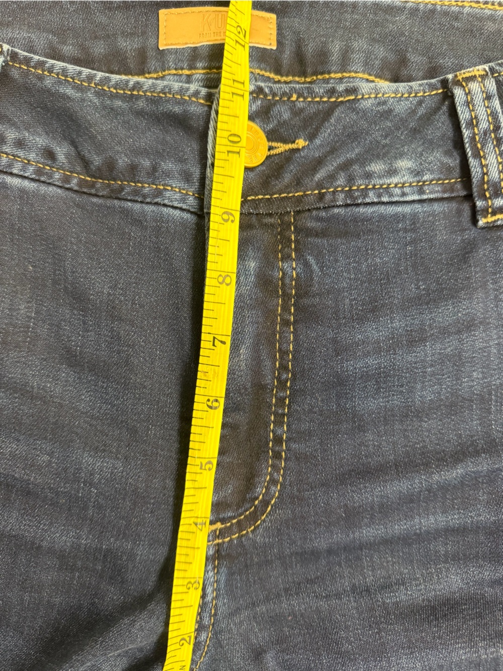Kut from the Kloth Meg Dark Blue Wide Leg Jeans - Picture 8 of 9